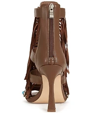 Azalea Wang Sumac Turquoise Ornamented Fringe Dress Sandals