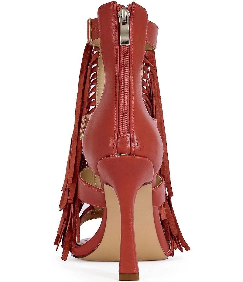 Azalea Wang Sumac Turquoise Ornamented Fringe Dress Sandals