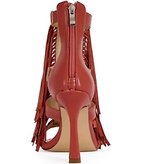 Azalea Wang Sumac Turquoise Ornamented Fringe Dress Sandals