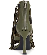 Azalea Wang Sumac Turquoise Ornamented Fringe Dress Sandals