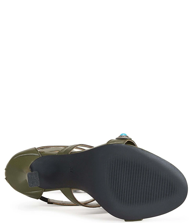 Azalea Wang Sumac Turquoise Ornamented Fringe Dress Sandals