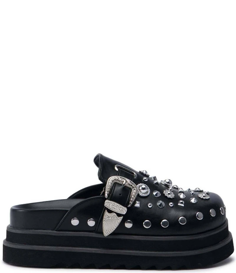 Azalea Wang Swiftly Studded Platform Clogs