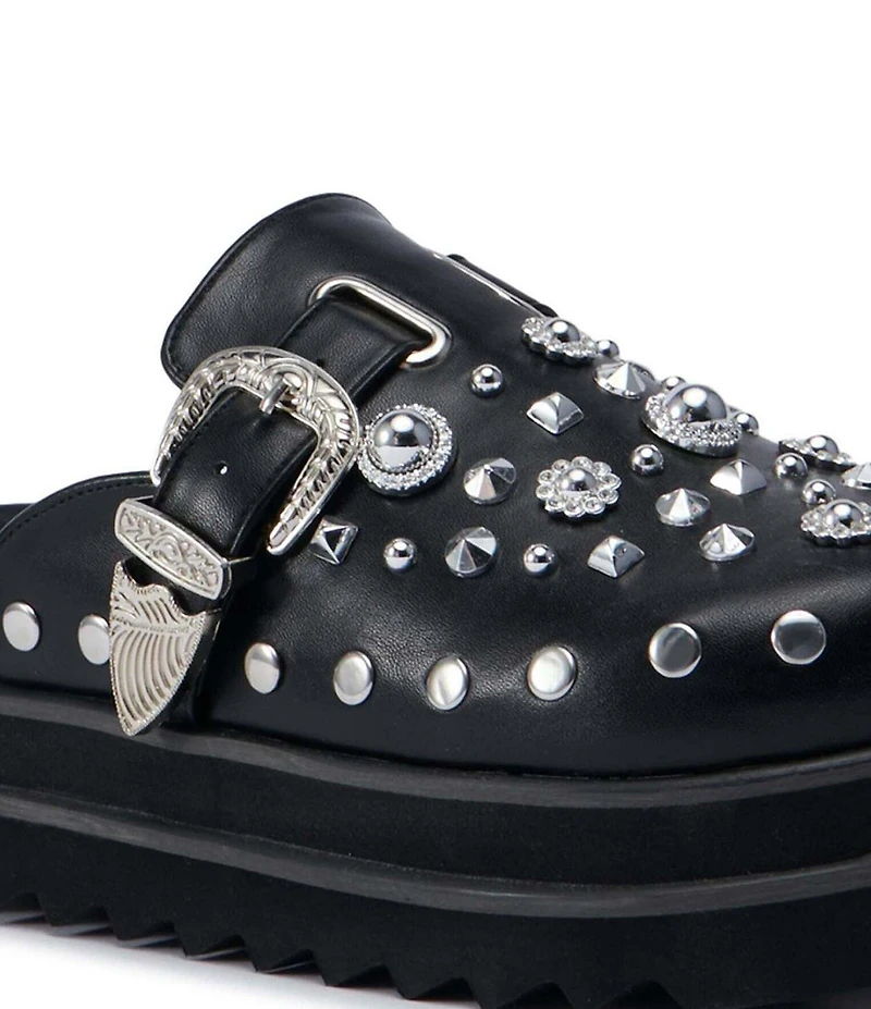 Azalea Wang Swiftly Studded Platform Clogs