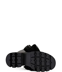 Azalea Wang Sybel Snap Hardware Slouch Overlay Lug Sole Mid Calf Boots