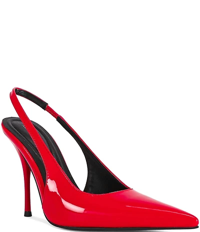 Azalea Wang Sylva Patent Pointed Toe Slingback Pumps