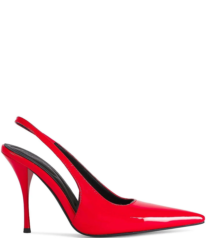 Azalea Wang Sylva Patent Pointed Toe Slingback Pumps