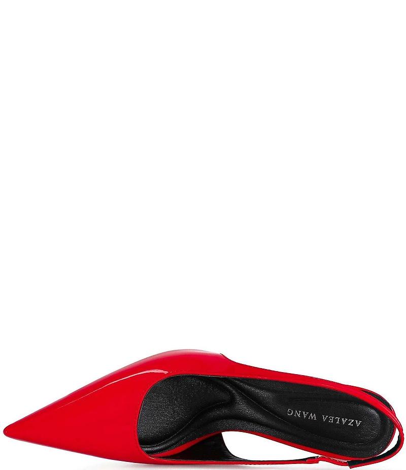 Azalea Wang Sylva Patent Pointed Toe Slingback Pumps