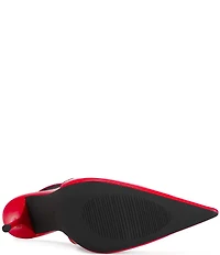 Azalea Wang Sylva Patent Pointed Toe Slingback Pumps