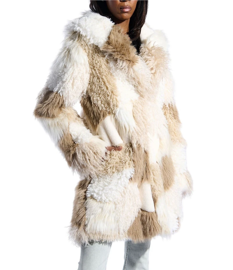 Azalea Wang Taher Shawl Collar Oversize Faux Fur Jacket
