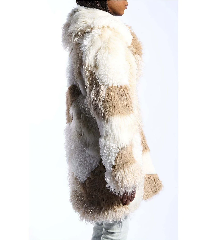 Azalea Wang Taher Shawl Collar Oversize Faux Fur Jacket