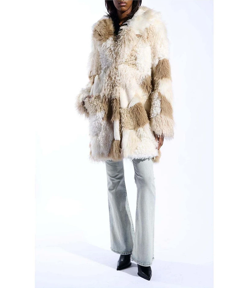 Azalea Wang Taher Shawl Collar Oversize Faux Fur Jacket