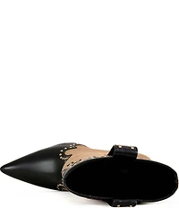 Azalea Wang Tallulah Studded Western Wedge Booties