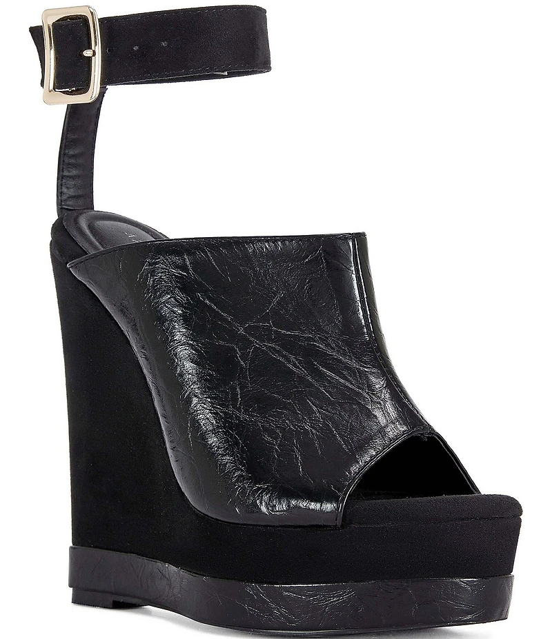 Azalea Wang Tana Ankle Strap Platform Wedge Sandals