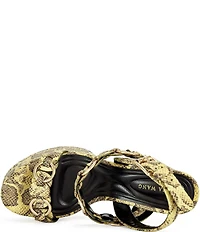 Azalea Wang Tarynn Snake Print Hardware Detail Platform Block Heel Sandals
