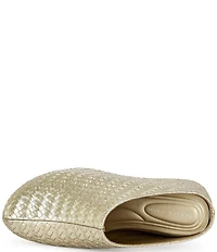 Azalea Wang Teatree Woven Metallic Platform Clogs