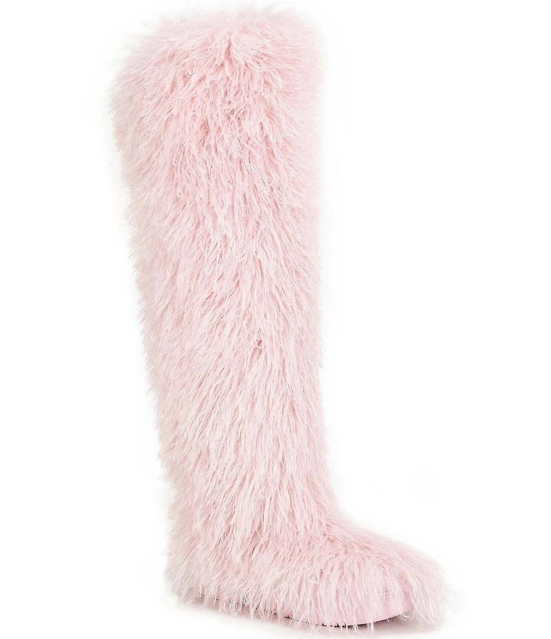 Azalea Wang Templeton Faux Fur Platform Over The Knee Boots