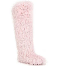 Azalea Wang Templeton Faux Fur Platform Over The Knee Boots
