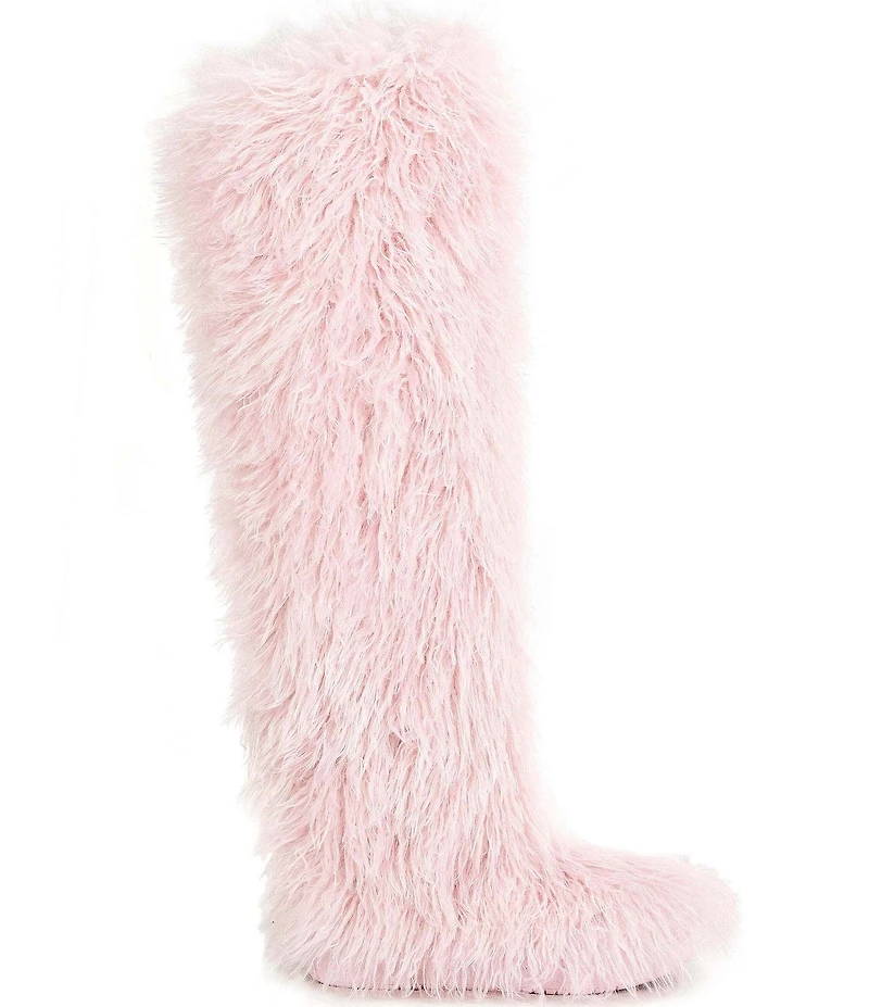 Azalea Wang Templeton Faux Fur Platform Over The Knee Boots