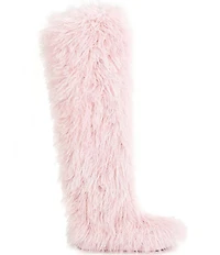 Azalea Wang Templeton Faux Fur Platform Over The Knee Boots