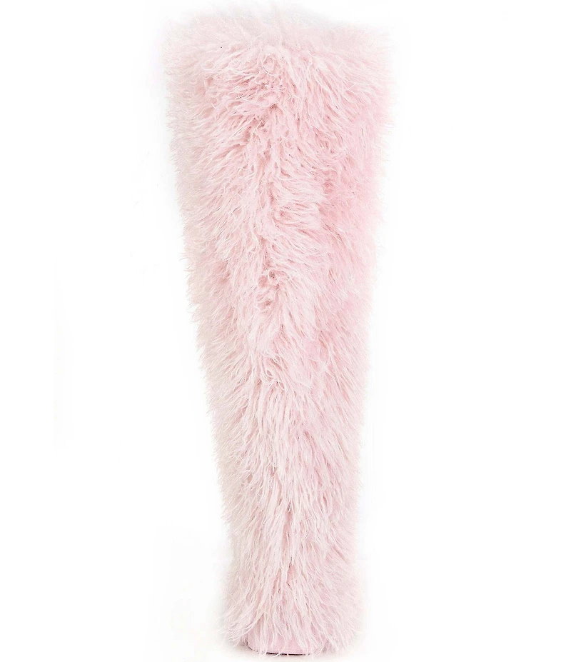 Azalea Wang Templeton Faux Fur Platform Over The Knee Boots