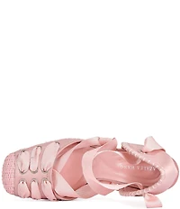 Azalea Wang Tendu Ankle Tie Cantilever Ballerina Pumps