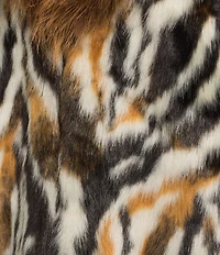 Azalea Wang Tiana Retro Faux Fur Shawl Collared Oversize Trench Coat