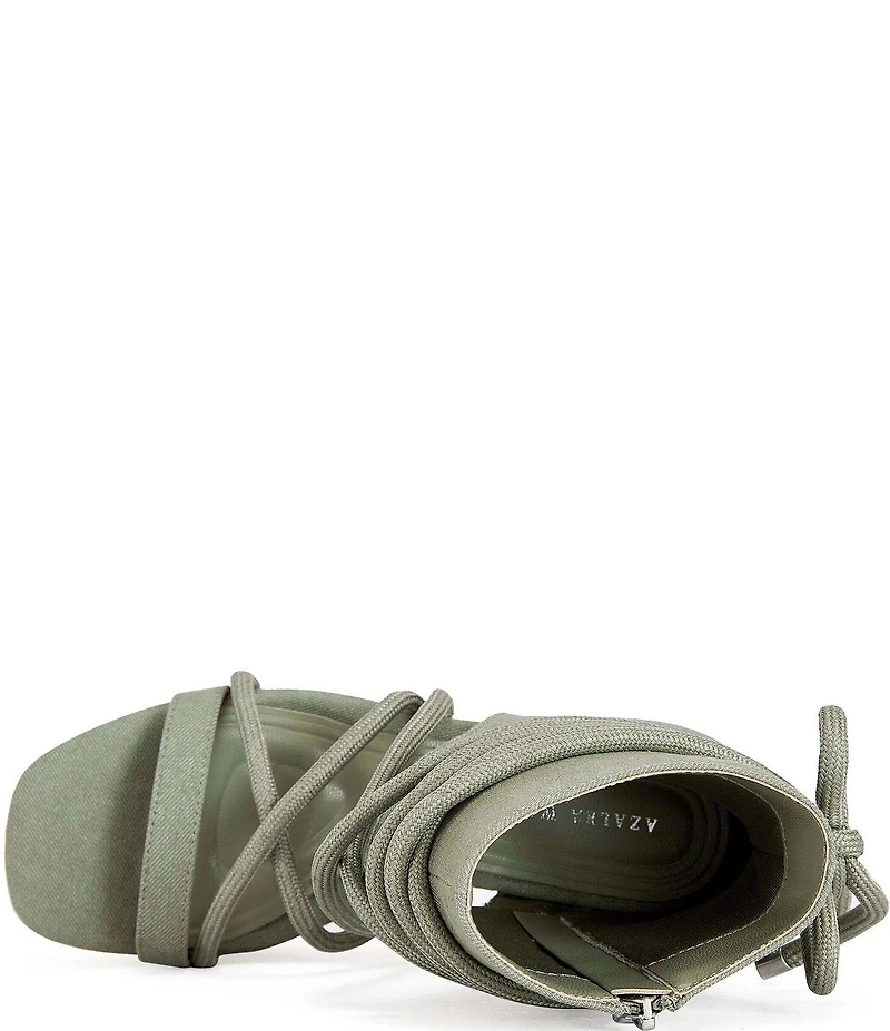 Azalea Wang Tiziano Shafted Wraparound Ankle Tie Sculpted Platform Wedge Sandals