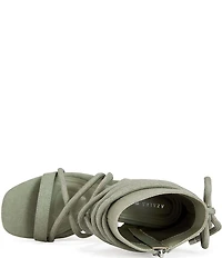 Azalea Wang Tiziano Shafted Wraparound Ankle Tie Sculpted Platform Wedge Sandals