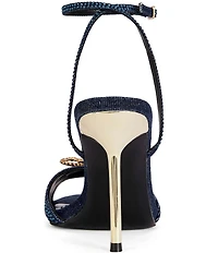 Azalea Wang Treetok Ornament Rhinestone Embellished Ankle Strap Dress Sandals