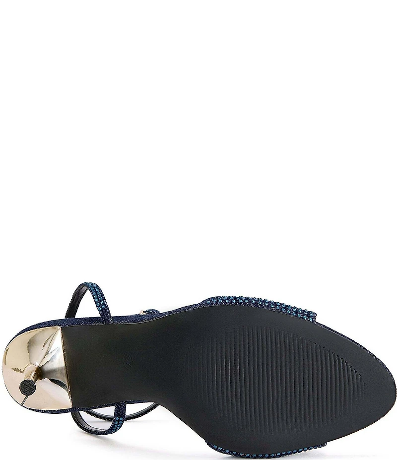 Azalea Wang Treetok Ornament Rhinestone Embellished Ankle Strap Dress Sandals