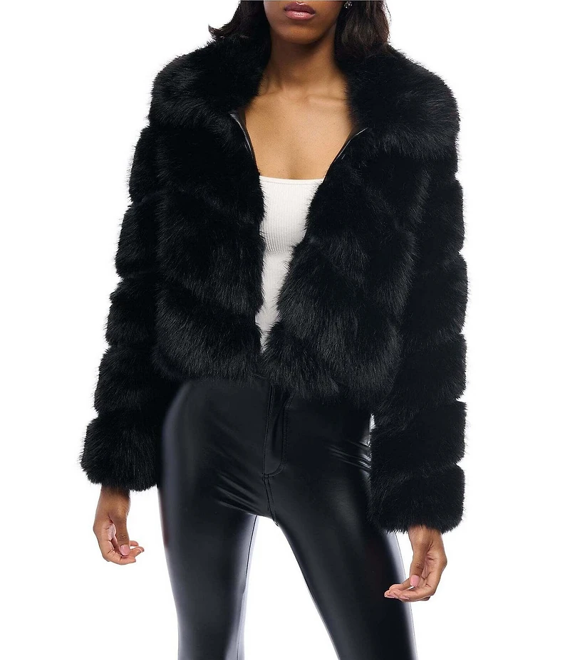 Azalea Wang Tumi Faux Fur Collared Filled Jacket