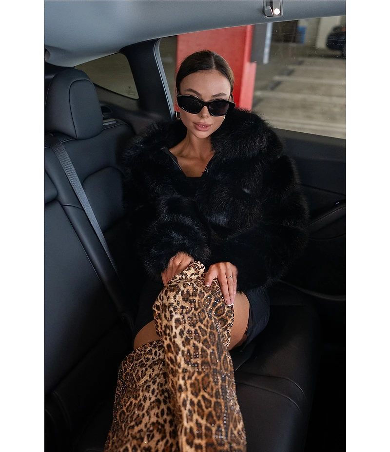 Azalea Wang Tumi Faux Fur Collared Filled Jacket