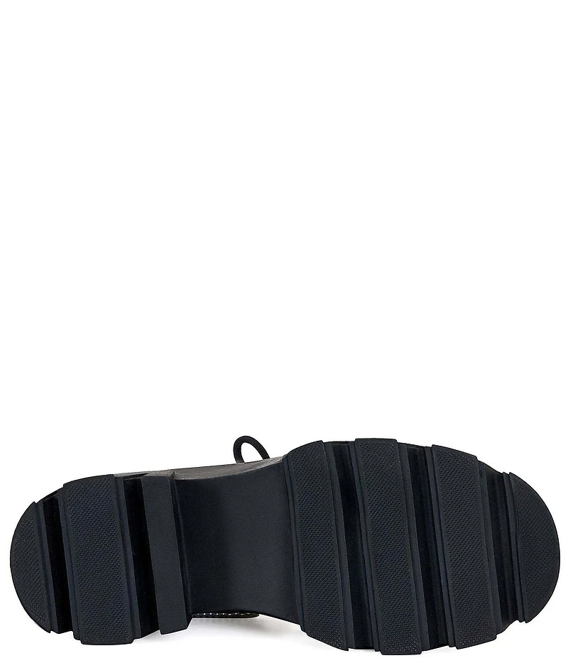 Azalea Wang Twinkley Pearl Studded Rhinestone Embellished Detail Combat Boots