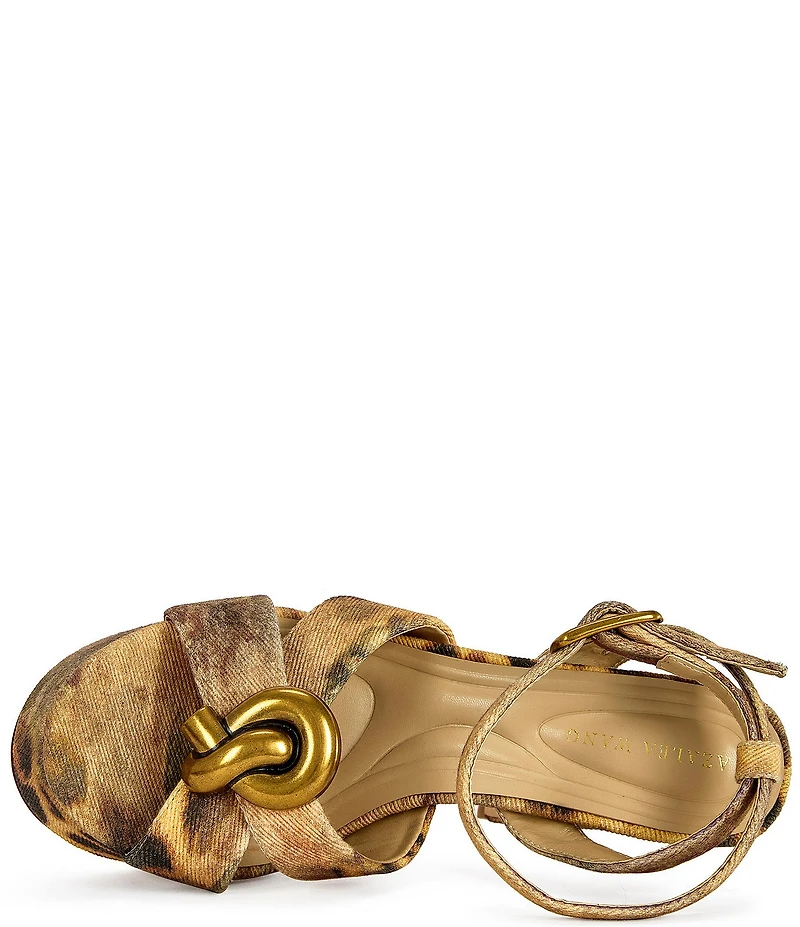 Azalea Wang Uma Leopard Print Platform Ankle Strap Sandals