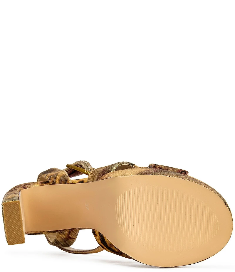Azalea Wang Uma Leopard Print Platform Ankle Strap Sandals