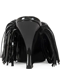 Azalea Wang Vailyn Patent Fringed Dress Slide Sandals