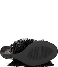 Azalea Wang Vailyn Patent Fringed Dress Slide Sandals