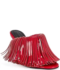 Azalea Wang Vailyn Patent Fringed Dress Slide Sandals