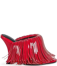 Azalea Wang Vailyn Patent Fringed Dress Slide Sandals