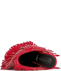 Azalea Wang Vailyn Patent Fringed Dress Slide Sandals