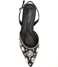Azalea Wang Valeriy Mesh Jewel Embellished Dress Slingback Pumps