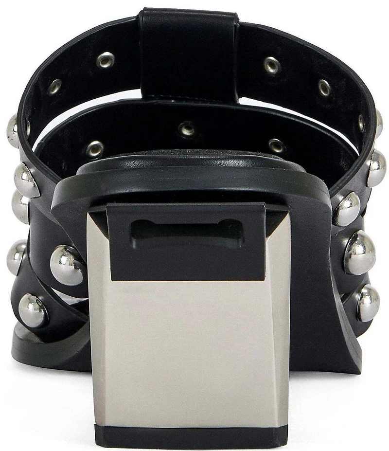 Azalea Wang Vandal Studded Square Toe Slide Sandals