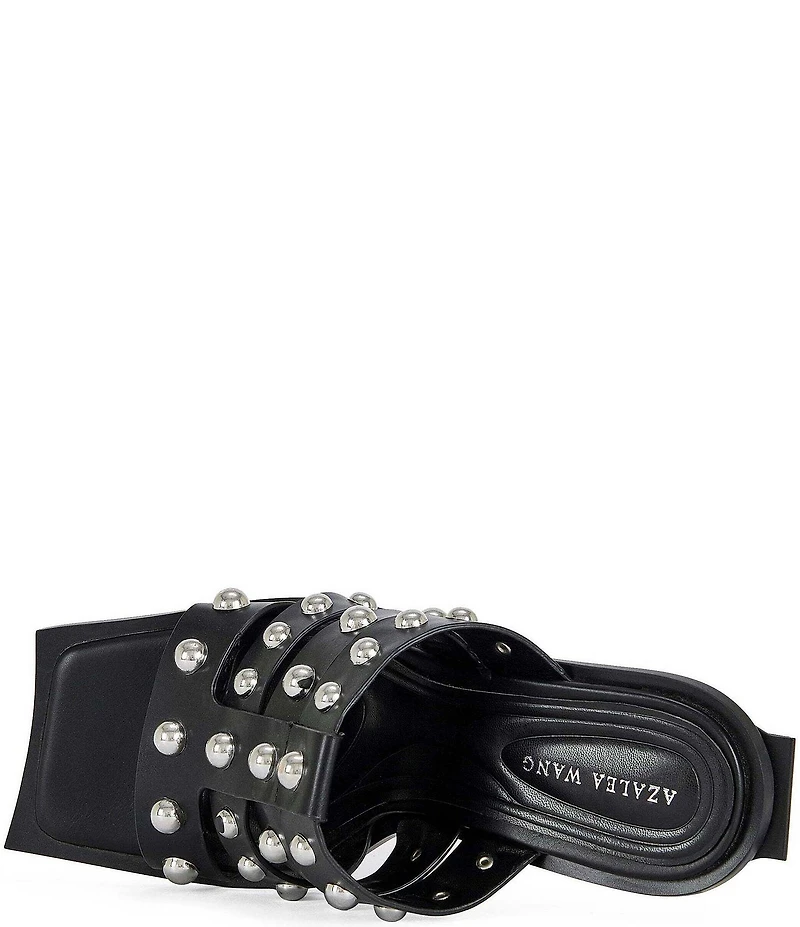 Azalea Wang Vandal Studded Square Toe Slide Sandals