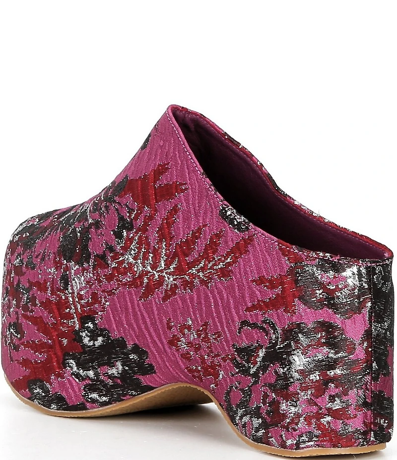 Azalea Wang Vesta Floral Brocade Chunky Platform Clogs