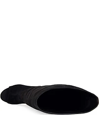 Azalea Wang Vincent Peep Toe Sculptural Wedge Tall Boots