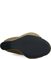 Azalea Wang Vincent Peep Toe Sculptural Wedge Tall Boots