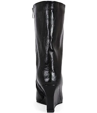 Azalea Wang Vinci Pointed Toe Sculpted Wedge Mid Boots