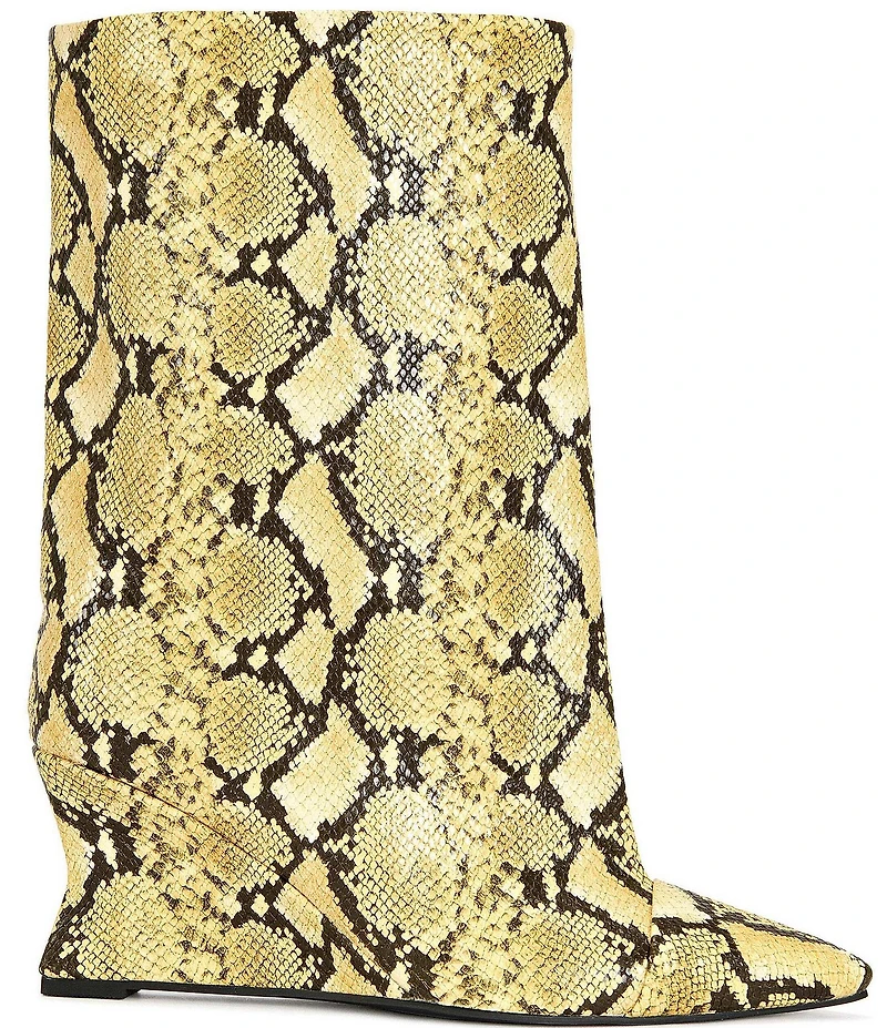 Azalea Wang Vinci Snake Print Slouchy Boots