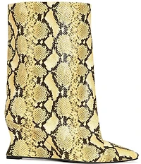 Azalea Wang Vinci Snake Print Slouchy Boots