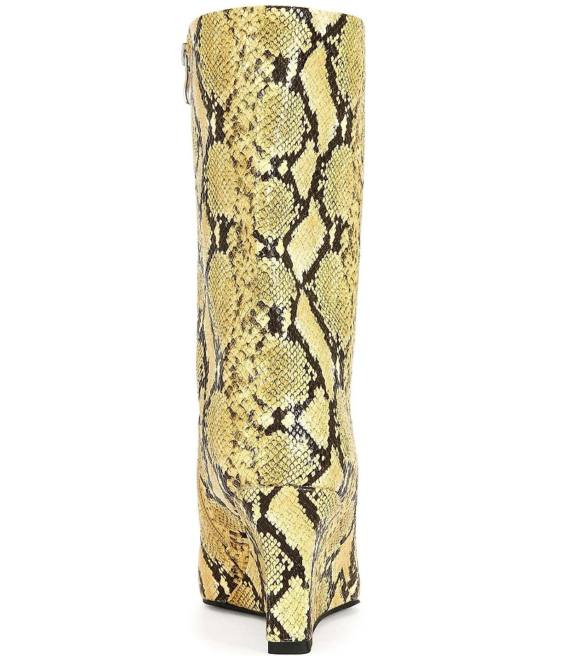 Azalea Wang Vinci Snake Print Slouchy Boots